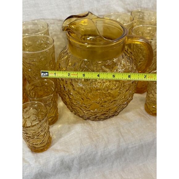 Vintage Anchor Hocking Lido Milano Honey Pitcher and Glass Set - Picture 4 of 9